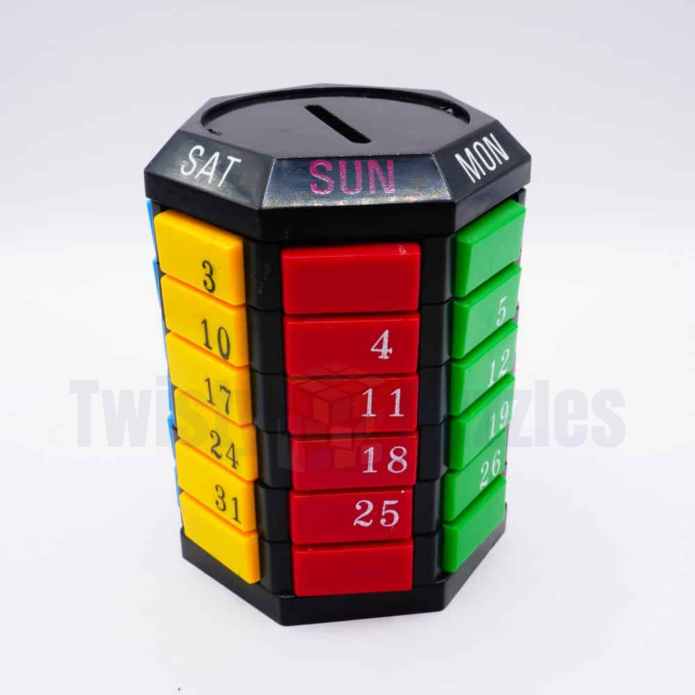 Seven Sided Calendar Puzzle Piggy Bank